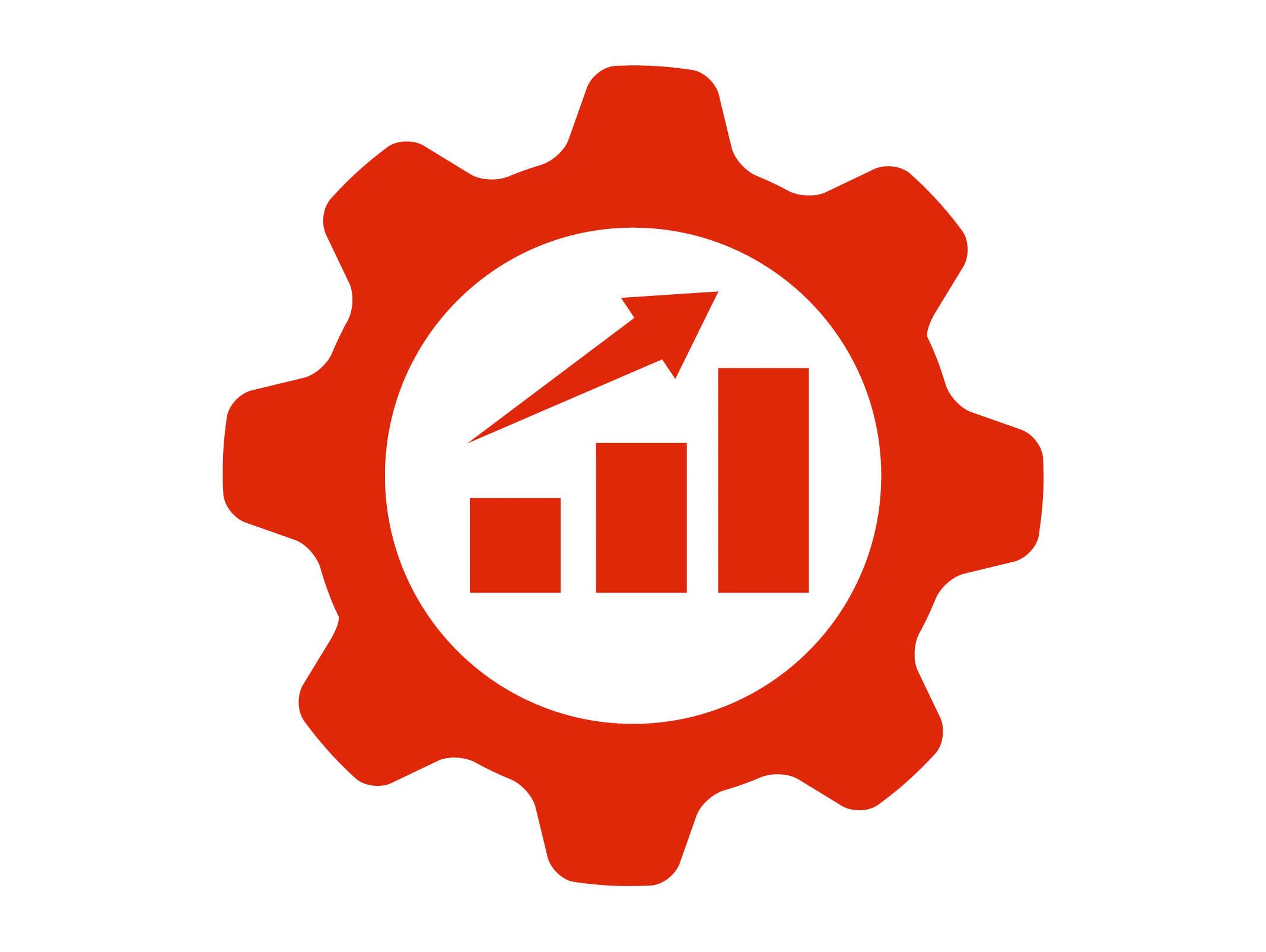 Icon of cog wheel with bar chart